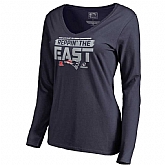Women Patriots Navy Long Sleeve 2018 NFL Playoffs Reppin' The East T-Shirt,baseball caps,new era cap wholesale,wholesale hats